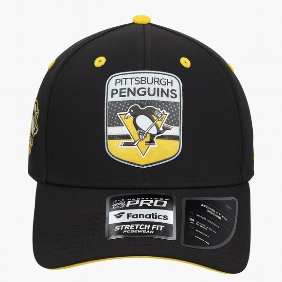 Pittsburgh Penguins Authentic Pro Fanatics NEW W Tags Stretch Fit Hat NHL M/L - Picture 1 of 7